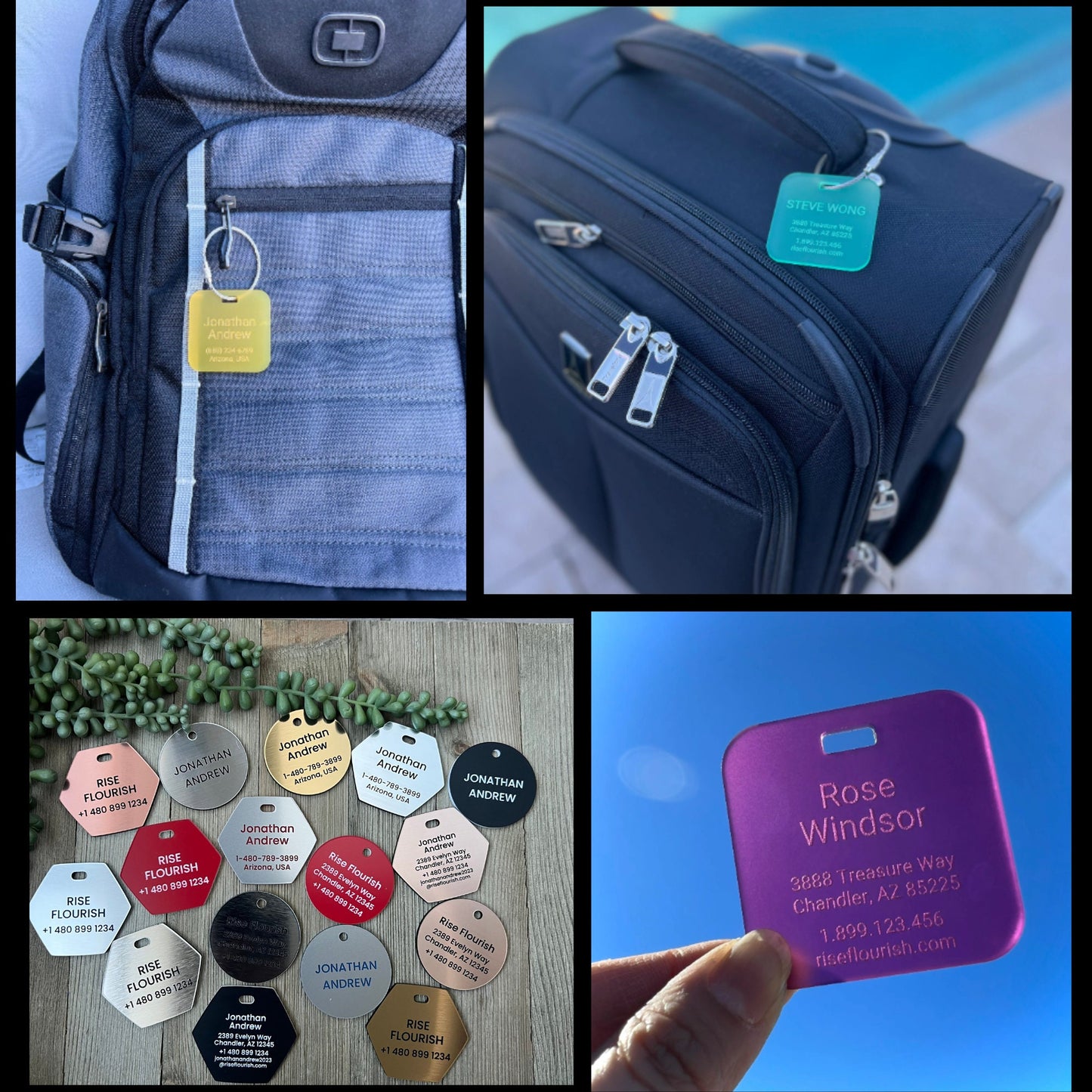 Luggage Tags Personalized, Backpack Tag, Bag Tags, Name Tags For Backpacks, Personalized ID Tags, Custom Luggage Tag, Travel Accessories