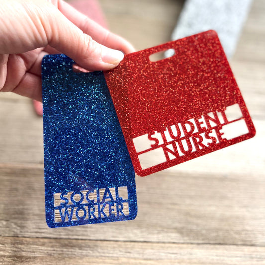 Double Lines Badge Buddy, Custom Badge Buddy, Badge Buddy Nurse, RN Badge Buddy, Healthcare Badge Tags, Nurse Badge Tag, X-Ray Marker Parker