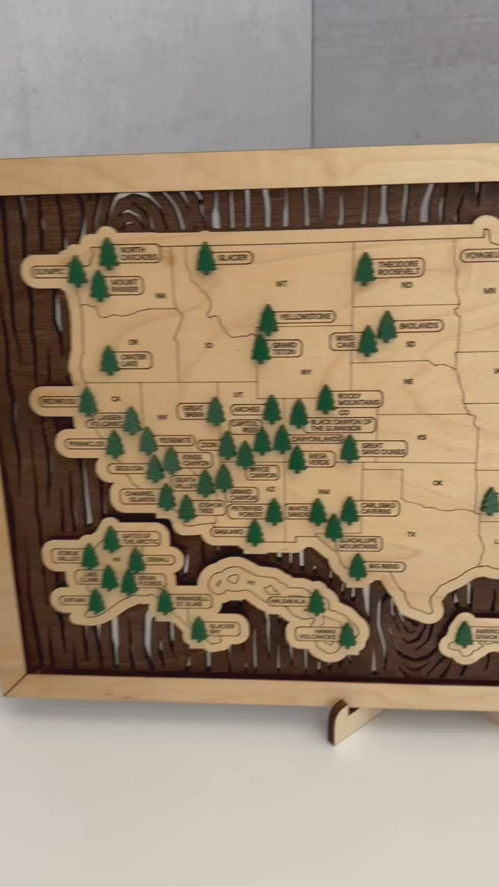National park travel map