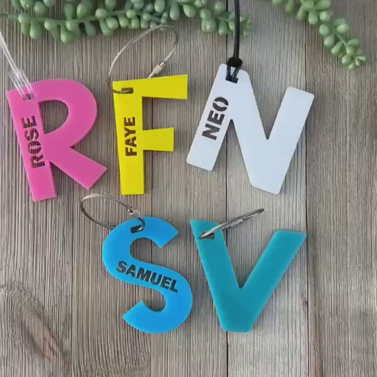 Personalized Alphabet Keychain, Backpack Name Tag, Personalized Backpack Keychain, Custom Alphabet Name Tag, Alphabet Keychain, Alphabet Tag