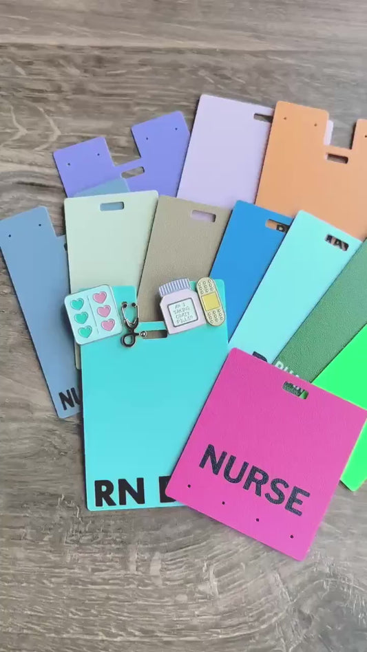 Custom Badge Buddy, RN Badge Buddy, Nursing Pin Holder, Nurse Badge Tag, X-ray Marker Parker, Pin Holder, Badge Backer, Badge Buddy Pin Hole